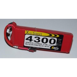 Lipo Xell-Sport 11.1V 1250MAH 3S 30C MPX , SAF08108ML