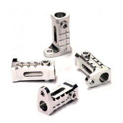 Integy, Billet Machine Alloy Rock Rail Mounts (4) for Axial SCX-10, Dingo & Honcho 